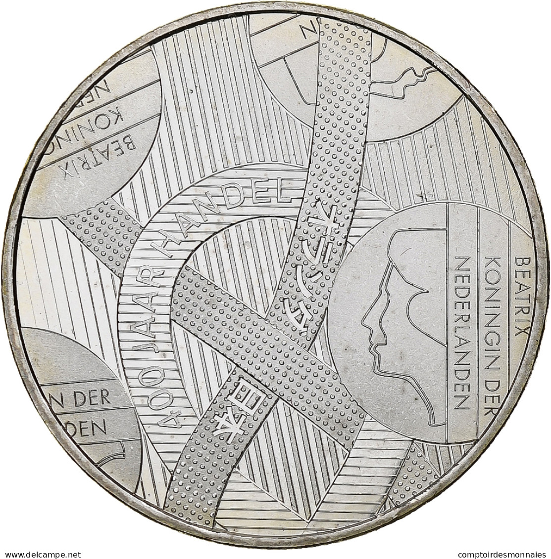 Pays-Bas, Beatrix, 5 Euro, Amitié Japon, 2009, Utrecht, Cuivre Plaqué Argent - Pays-Bas