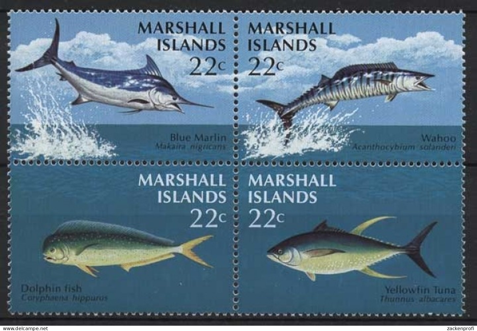 Marshall-Inseln 1986 Hochseeangeln: Fische 92/95 ZD Postfrisch - Marshall Islands