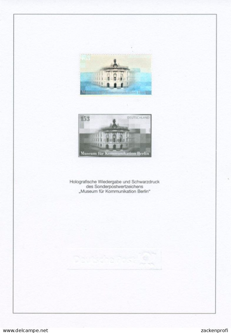 Bund 2002 Museum Berlin Schwarzdruck U. Hologramm SD 25 Aus Jahrbuch (G7903) - Brieven En Documenten
