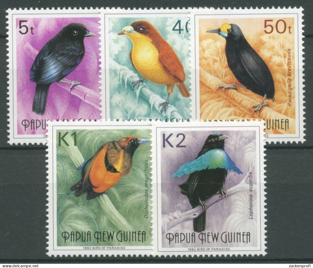 Papua Neuguinea 1992 Paradiesvögel 663/67 I Postfrisch - Papoea-Nieuw-Guinea