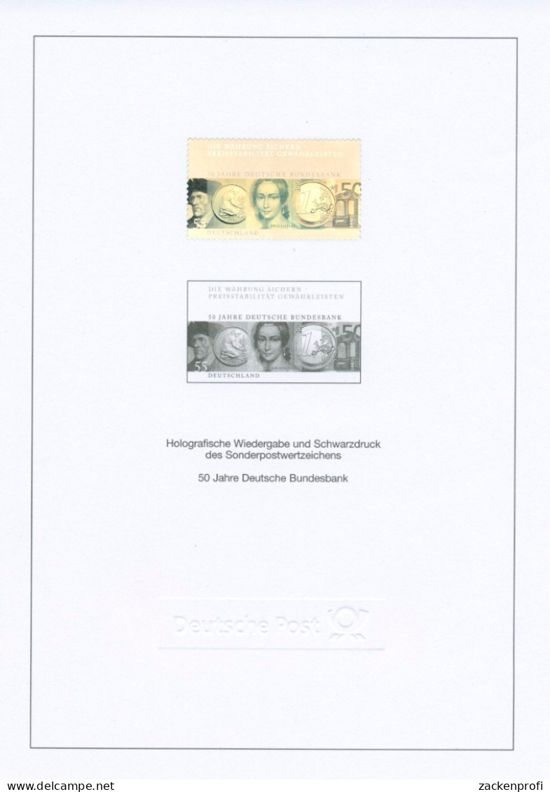 Bund 2007 50 Jahre Bundesbank Schwarzdruck Hologramm SD 30 Aus Jahrbuch (G7908) - Covers & Documents