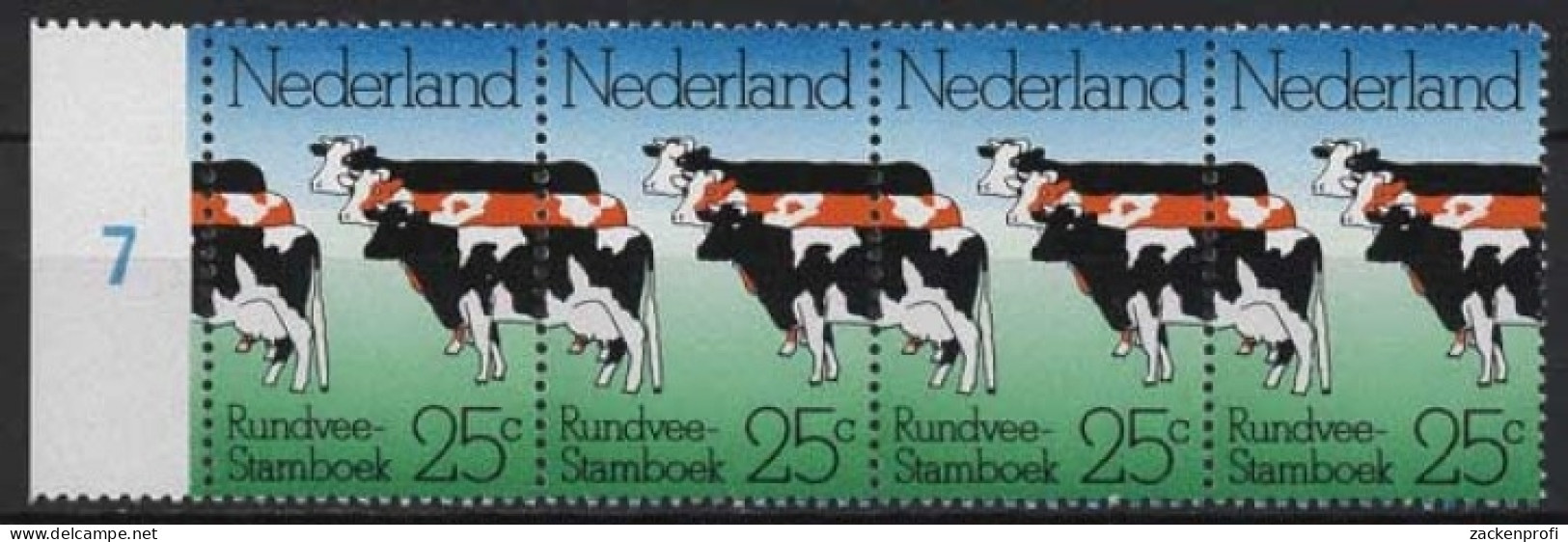 Niederlande 1974 Jahrestage Rinderrassen 1032 ZD Postfrisch - Ongebruikt