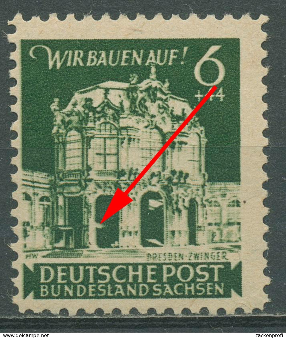 SBZ Ost-Sachsen 1946 Wiederaufbau Mit Plattenfehler 64 AA II Postfrisch - Autres & Non Classés