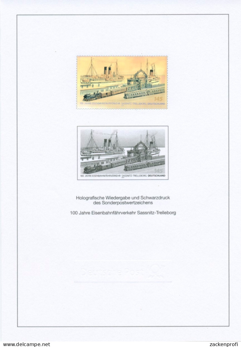 Bund 2009 Sassnitz-Trelleborg Schwarzdruck Hologramm SD 32 A. Jahrbuch (G7910) - Briefe U. Dokumente