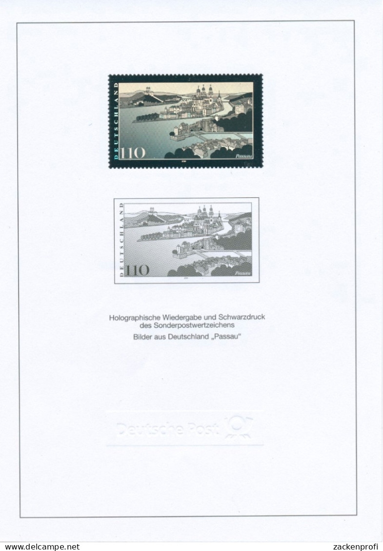 Bund 2000 Passau Schwarzdruck Und Hologrammdruck SD 23 Aus Jahrbuch (G7901) - Lettres & Documents