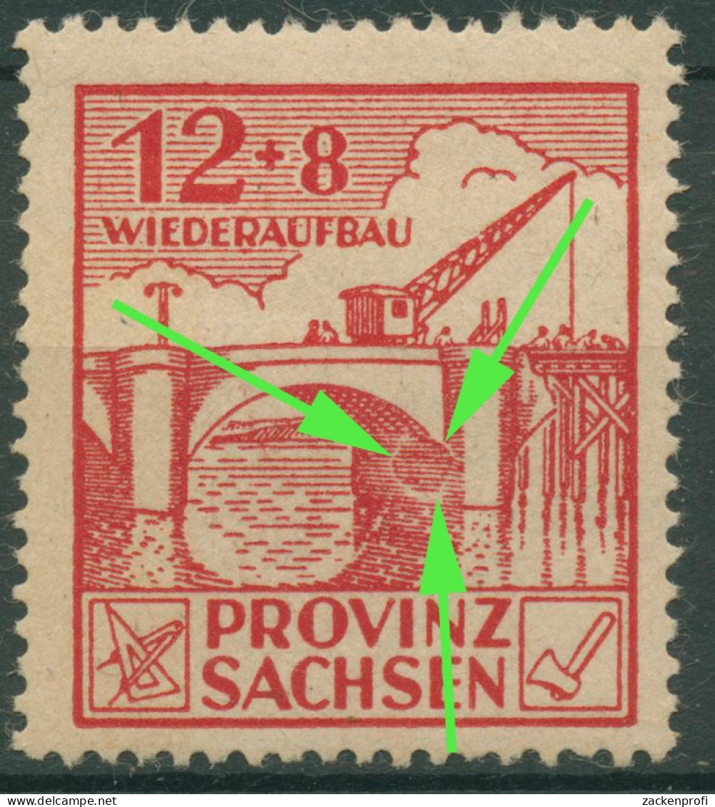 SBZ Provinz Sachsen 1946 Wiederaufbau Mit Plattenfehler 88 A II Mit Falz - Sonstige & Ohne Zuordnung