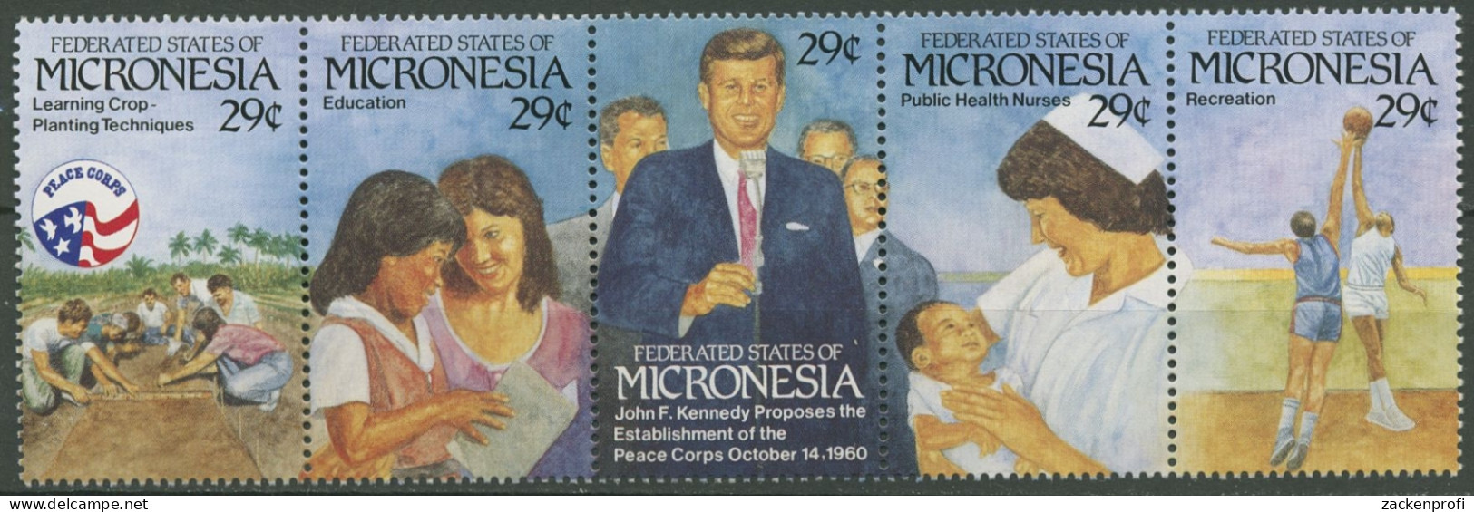Mikronesien 1992 US Friedenskorps In Mikronesien 254/58 ZD Postfrisch (C74175) - Micronesië