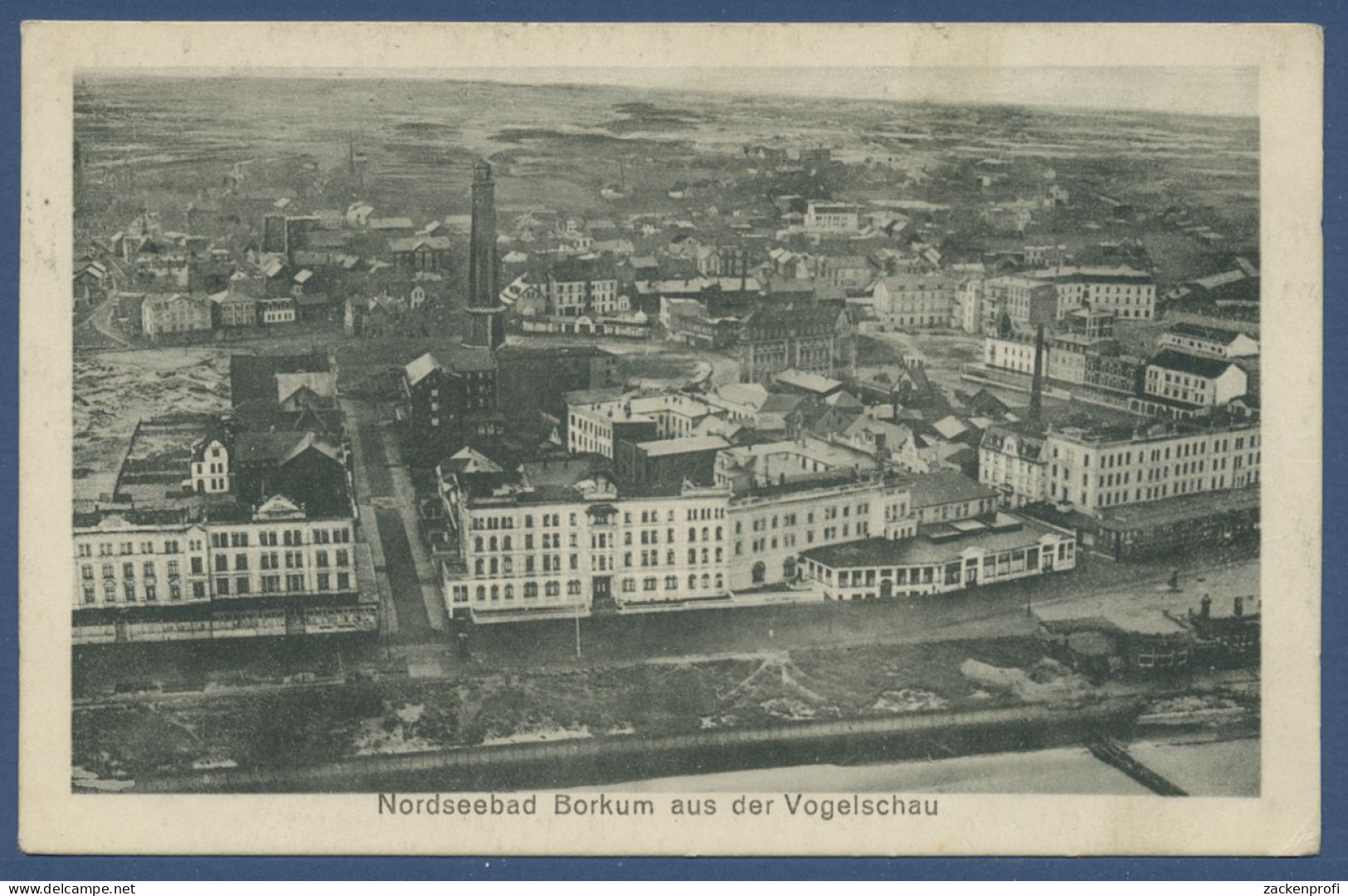 Nordseebad Borkum Gesamtansicht Aus Der Vogelschau, Gelaufen 1925 (AK1252) - Borkum