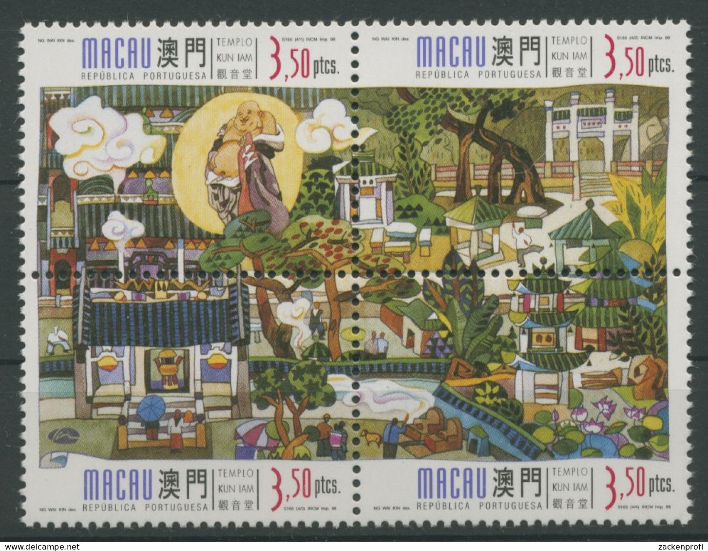 Macau 1998 Guanyin-Tempel 987/90 ZD Postfrisch (C62726) - Unused Stamps