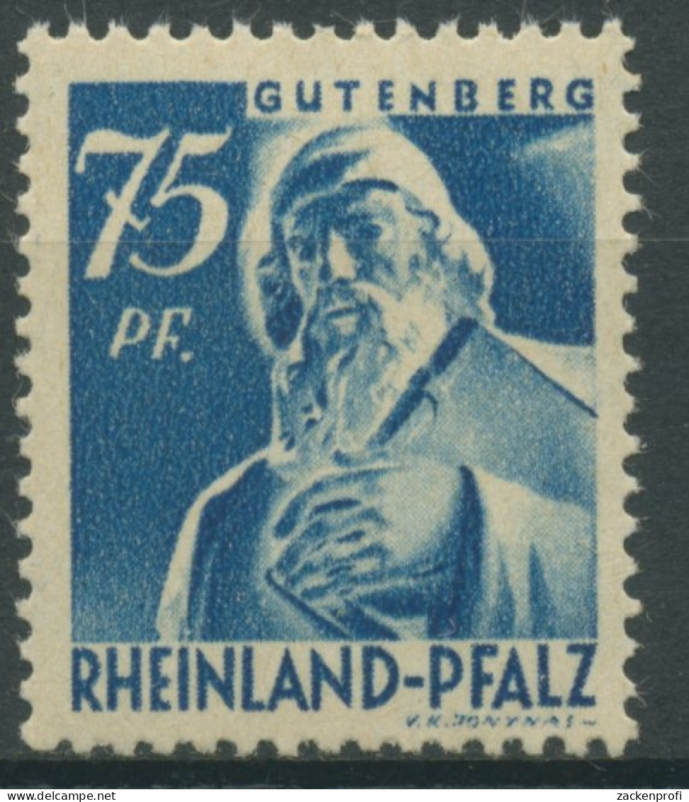 Französische Zone: Rheinland-Pfalz 1947 Gutenberg 13 Vw Postfrisch - Rhine-Palatinate
