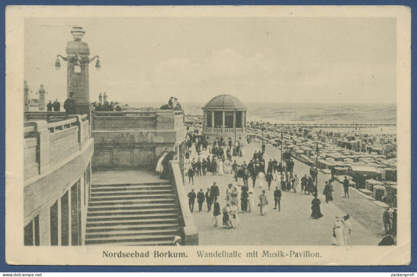 Nordseebad Borkum Wandelhalle Mit Musikpavillon, Gelaufen 1926 (AK1253) - Borkum