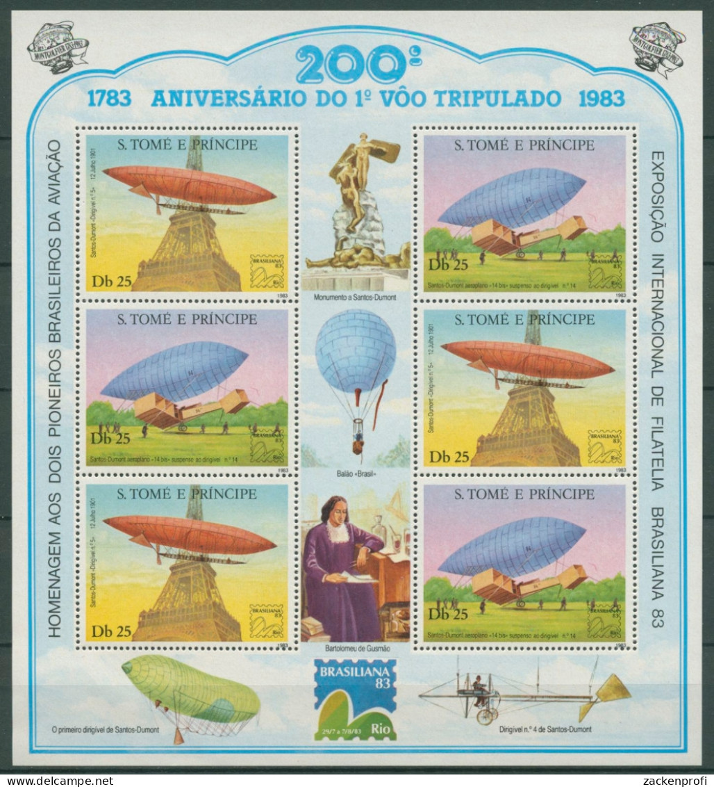 Sao Tomé Und Príncipe 1983 Luftfahrt Luftschiff 827/28 K Postfrisch (SG27052) - Sao Tome And Principe