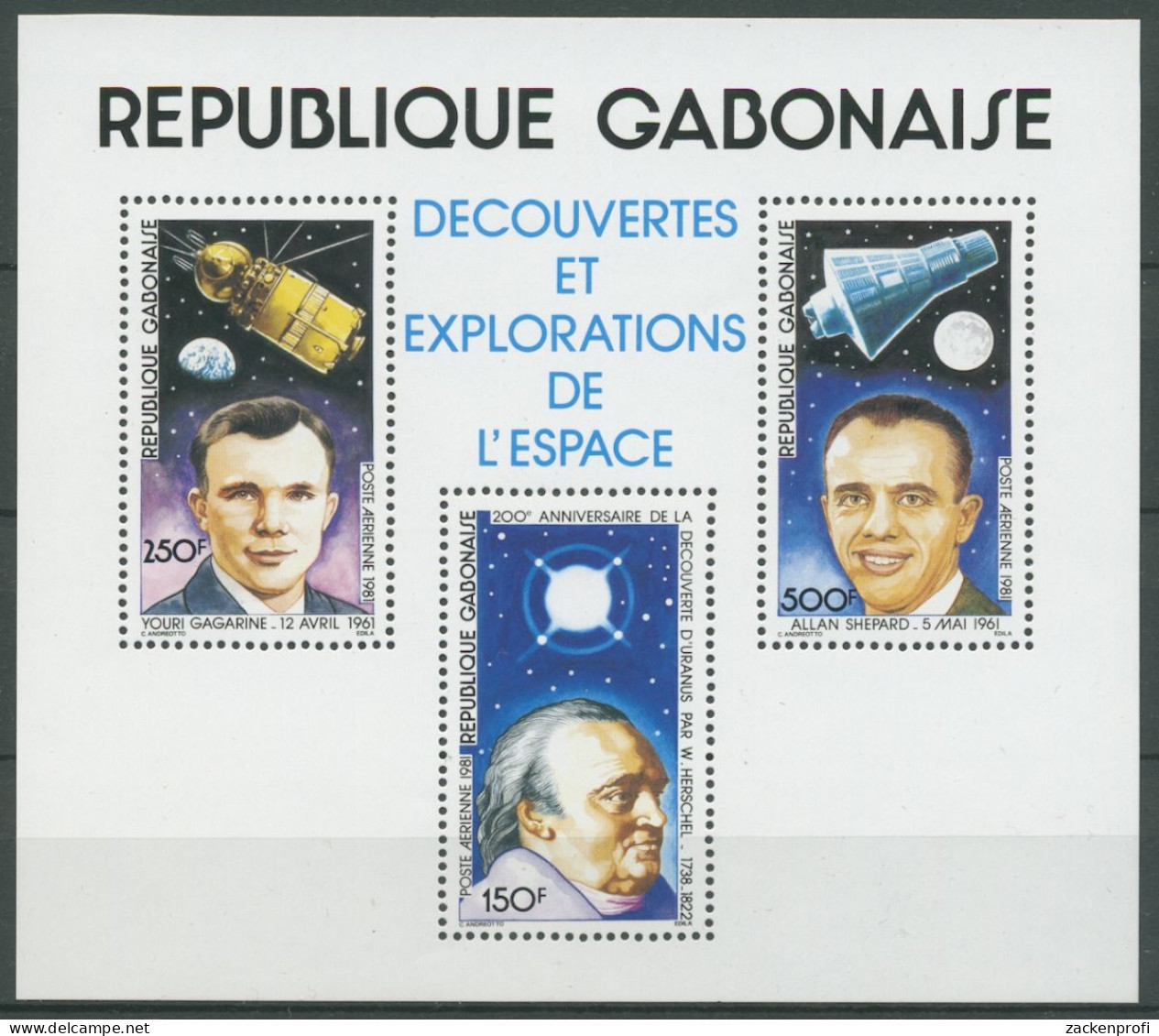 Gabun 1981 Erfolge Der Raumfahrt Astronauten Block 42 Postfrisch (C27120) - Gabon