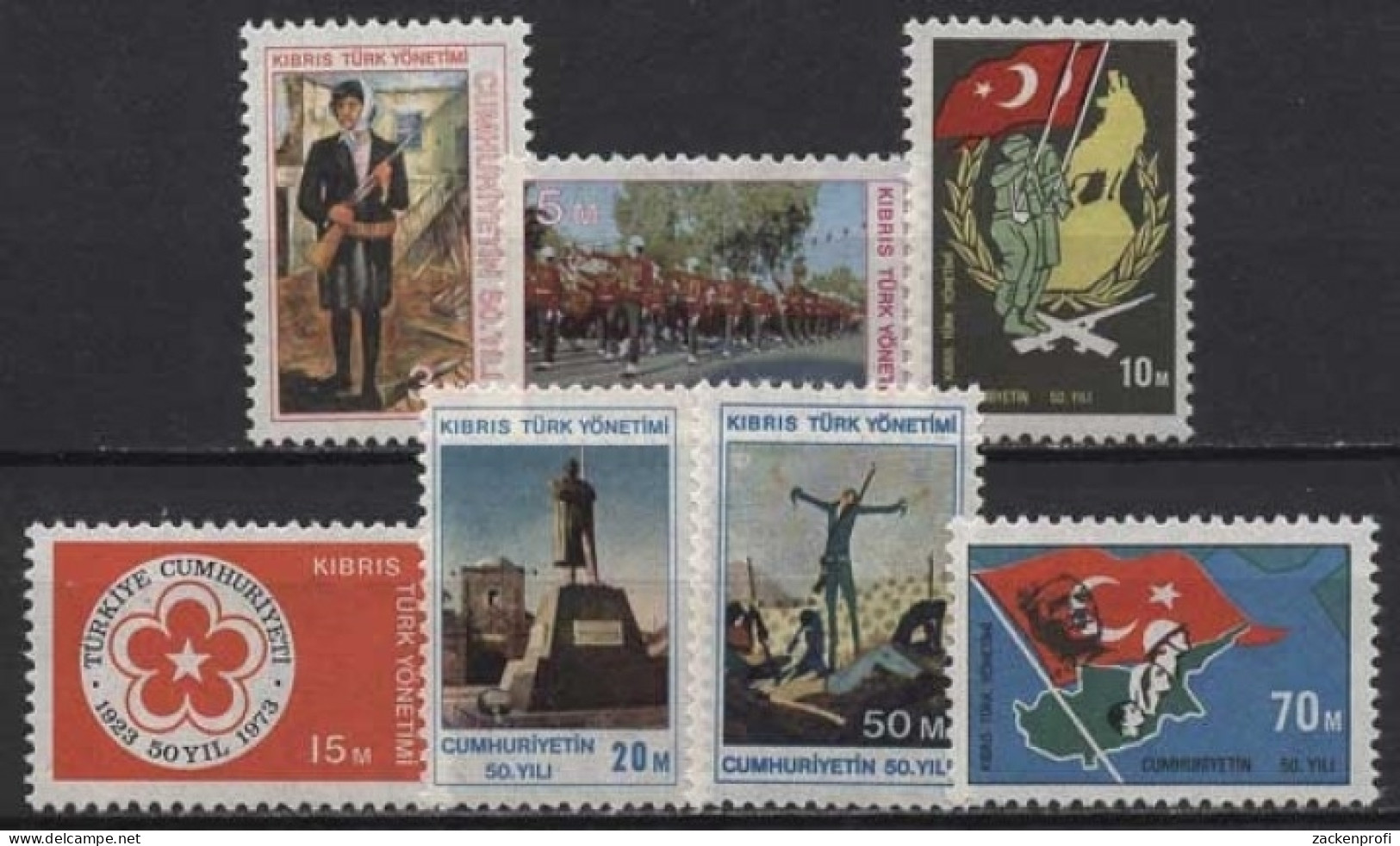Türkisch-Zypern 1974 50 Jahre Republik Türkei 1/7 Postfrisch - Unused Stamps
