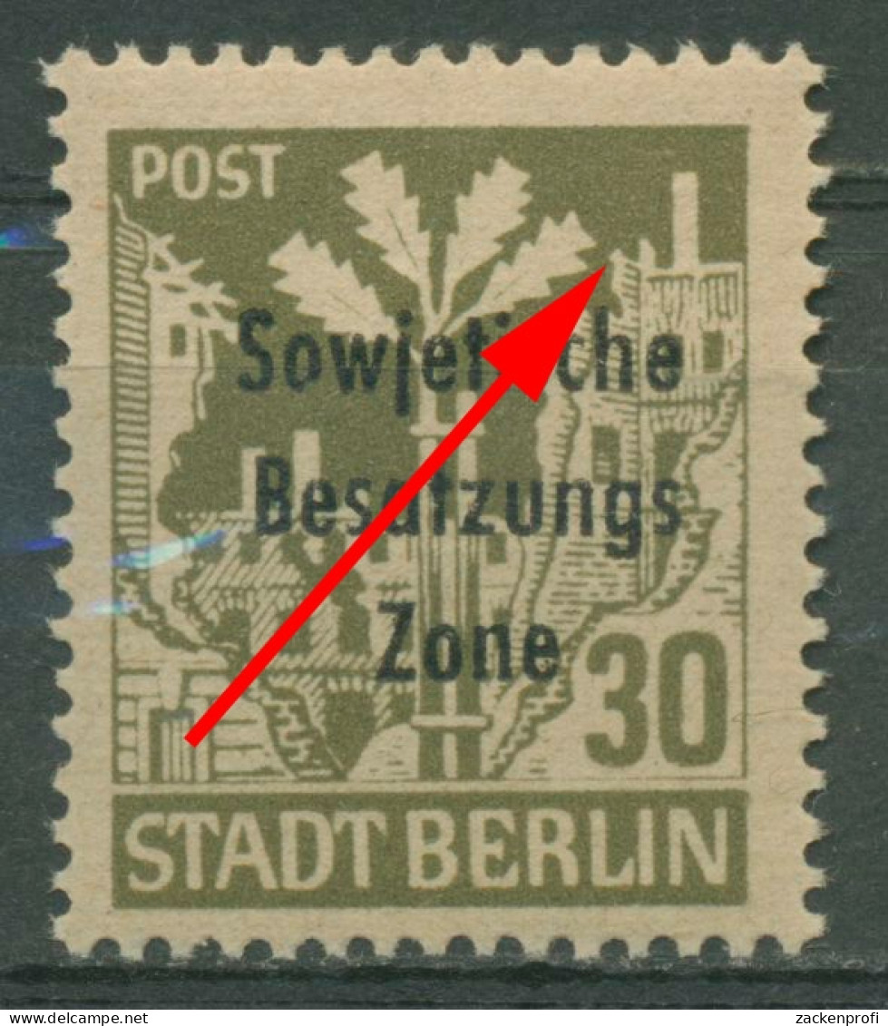 SBZ Allgemeine Ausgabe 1948 Freim. Plattenfehler 206 Aa Waz F 44 Postfrisch - Autres & Non Classés