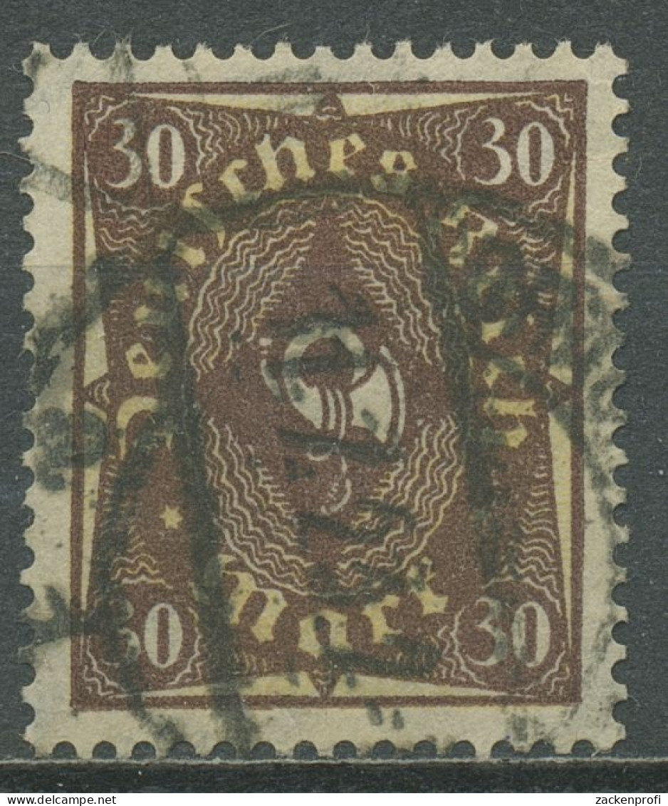Deutsches Reich 1922 Posthorn 2-farbig, Walzendruck 208 W Gestempelt Geprüft - Used Stamps