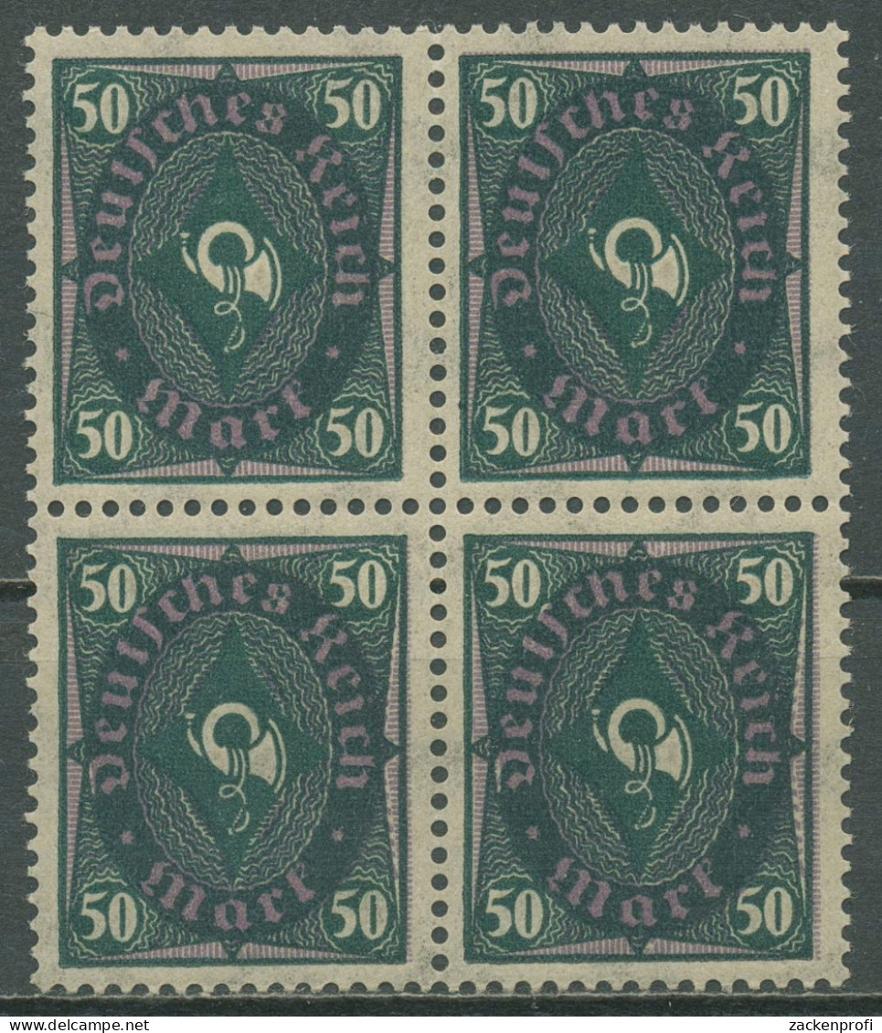 Deutsches Reich 1922 Posthorn, Walzendruck 209 W B 4er-Block Postfrisch - Neufs