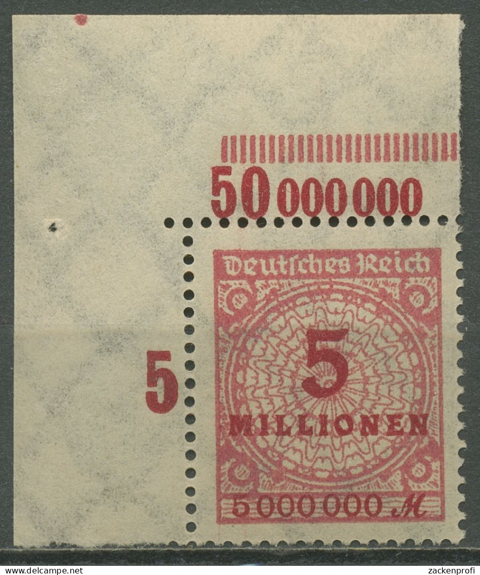 Deutsches Reich 1923 Korbdeckel Platte 317 AP OR B Ecke Oben Links Postfrisch - Neufs