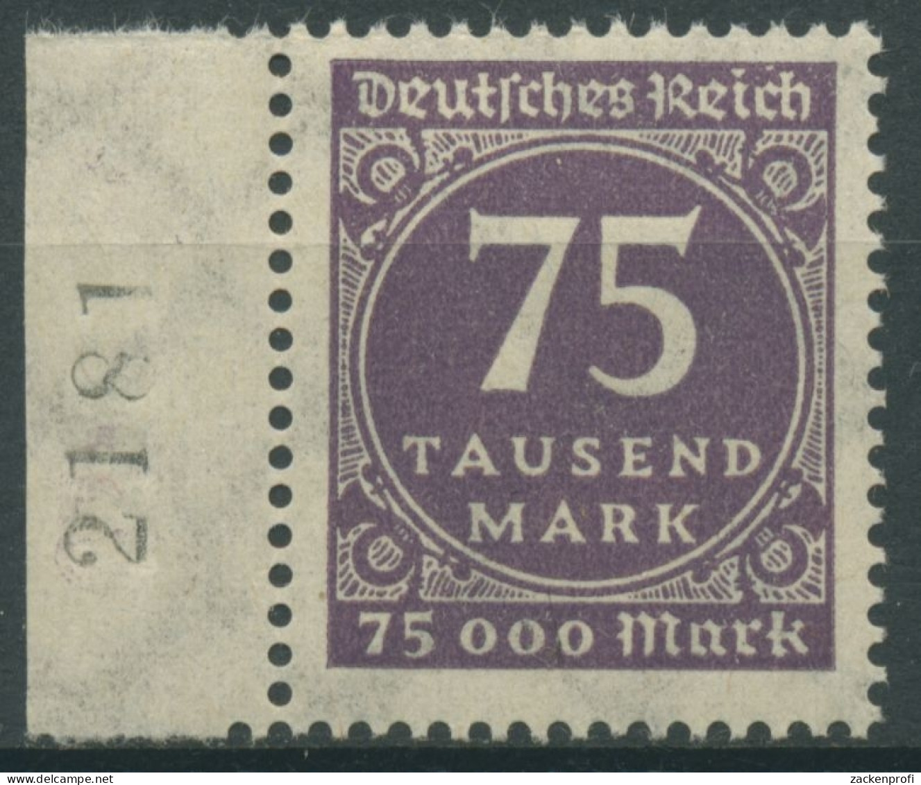 Deutsches Reich 1923 Ziffern Im Kreis Walzendruck 276 Bogenzähl-Nr. Postfrisch - Nuevos