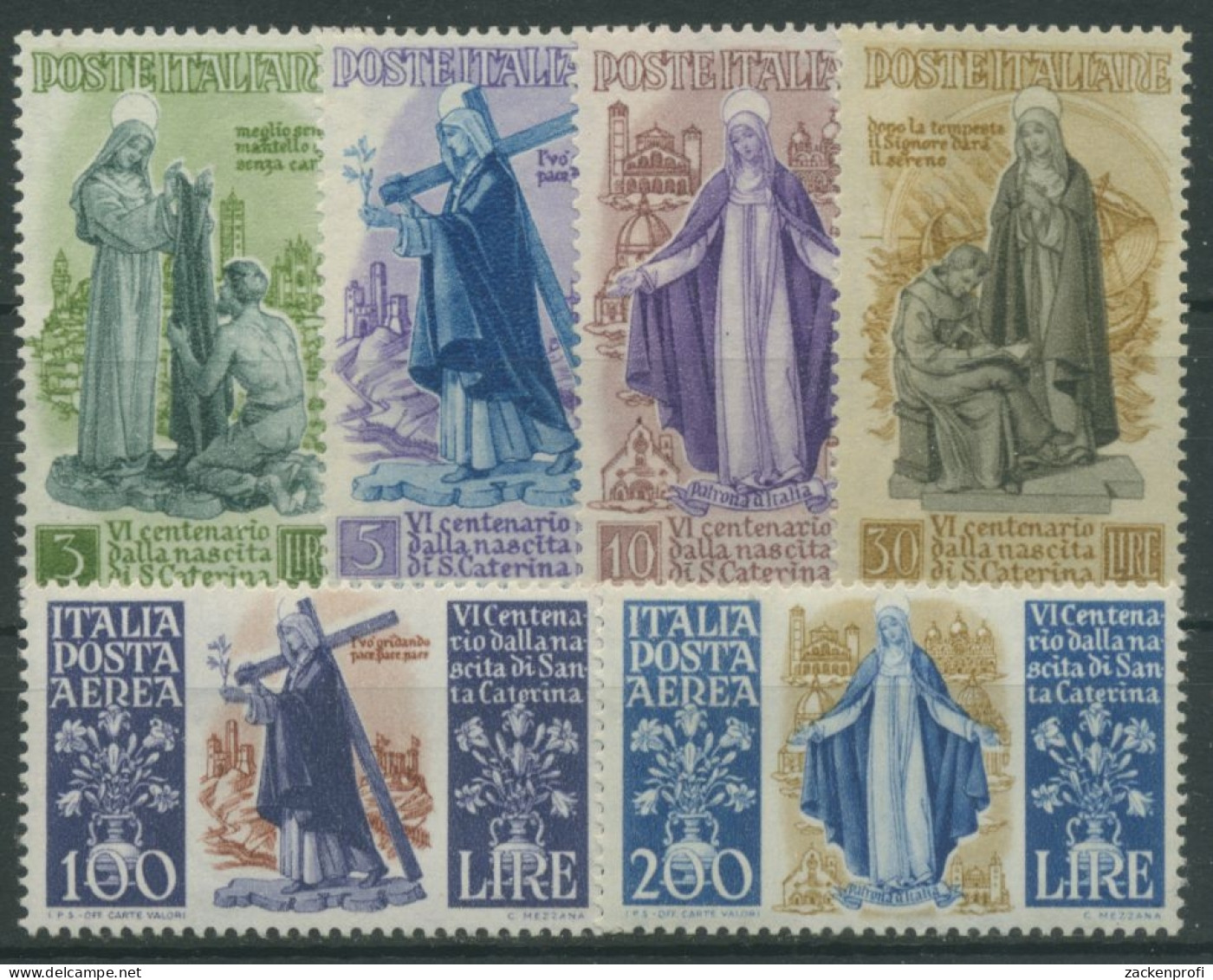 Italien 1948 600. Geburtstag Der Heiligen Katharina Von Siena 740/45 Postfrisch - 1946-60: Nuovi