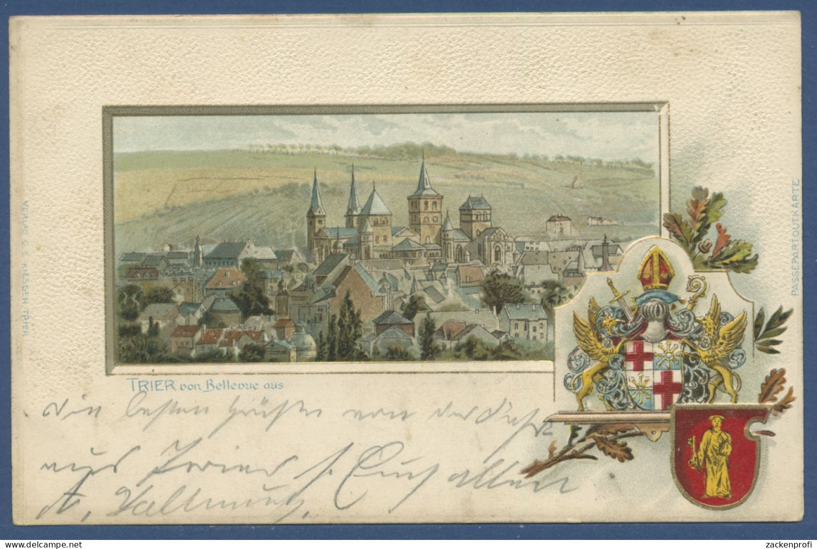 Trier Von Bellevue Aus, Wappen Prägekarte, Ungebraucht Beschrieben (AK1180) - Trier