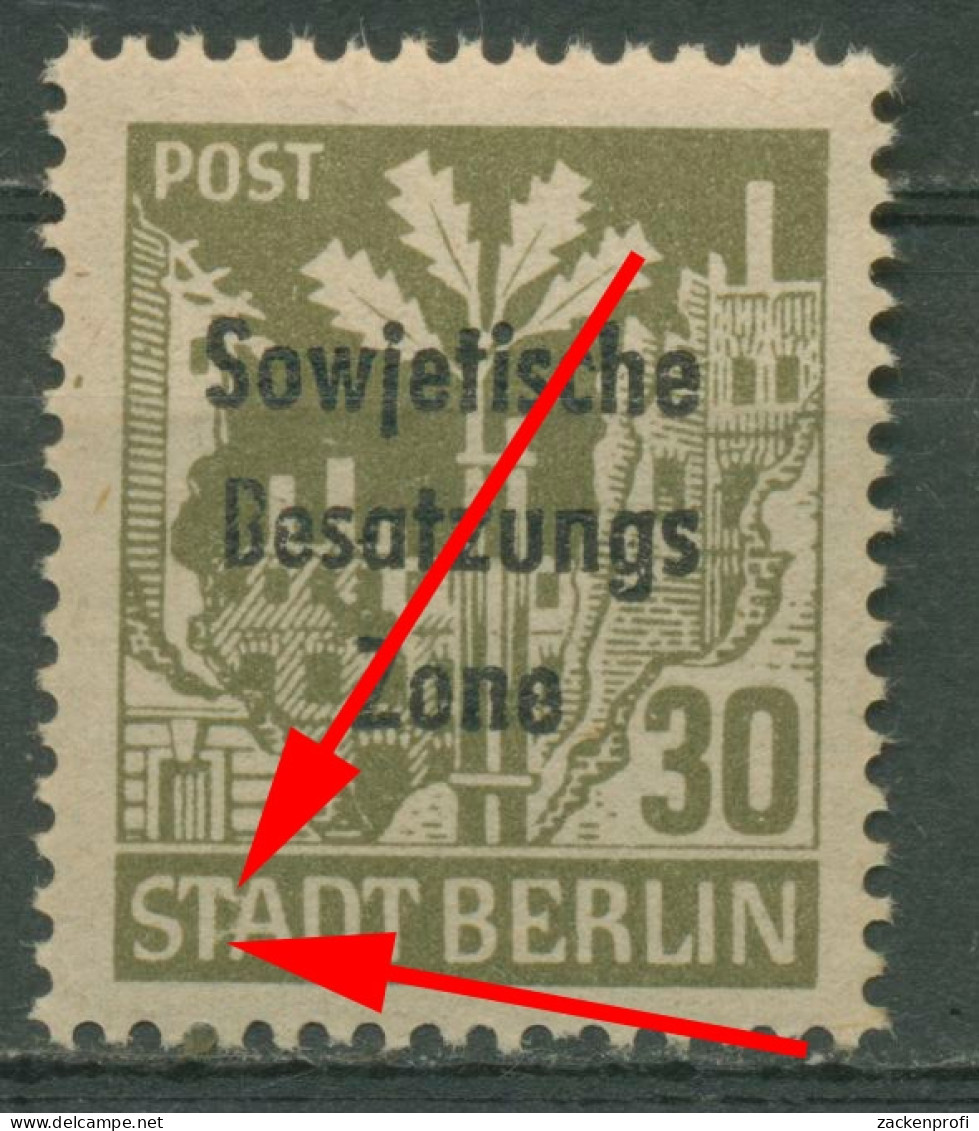 SBZ Allgemeine Ausgabe 1948 Freim. Plattenfehler 206 Aa Waz F 43 B Postfrisch - Sonstige & Ohne Zuordnung