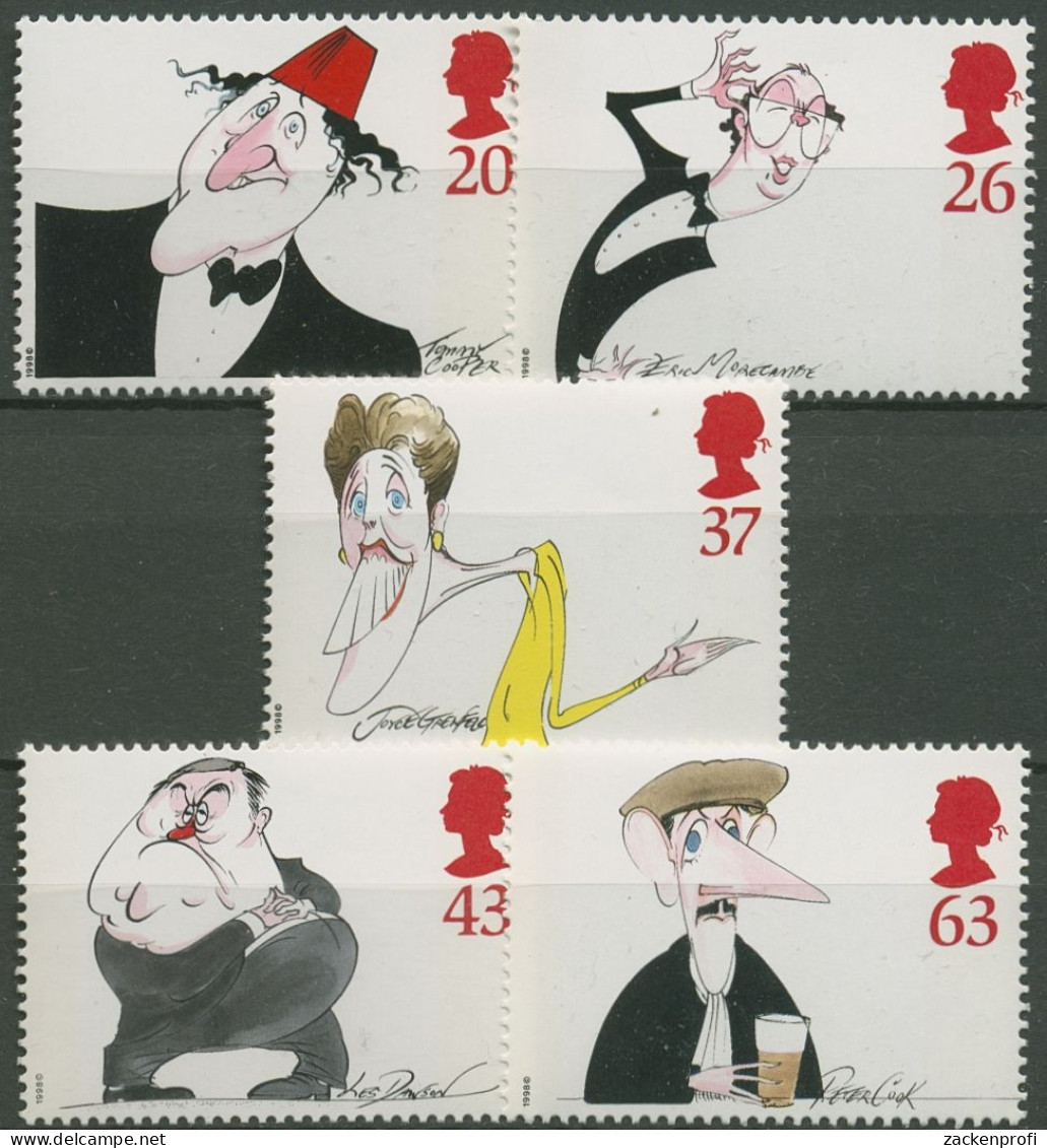 Großbritannien 1998 Berühmte Komiker, Karikaturen 1749/53 Postfrisch - Nuevos