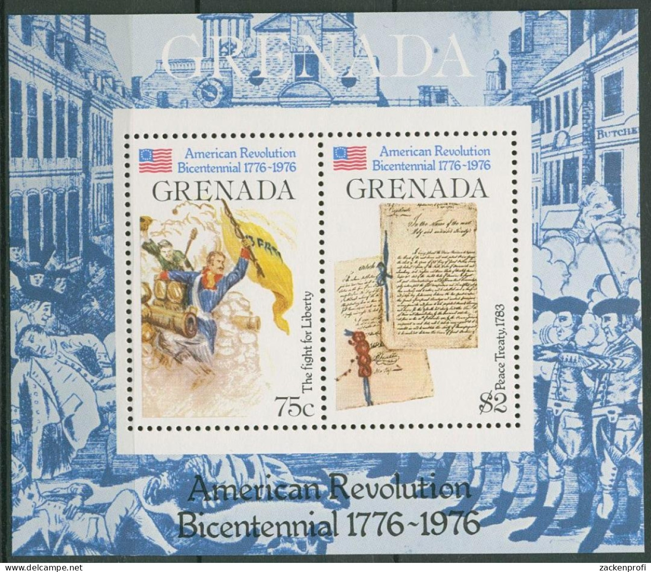 Grenada 1975 200 Jahre Unabhängigkeitserklärung USA Block 54 Postfrisch (C94522) - Grenada (1974-...)