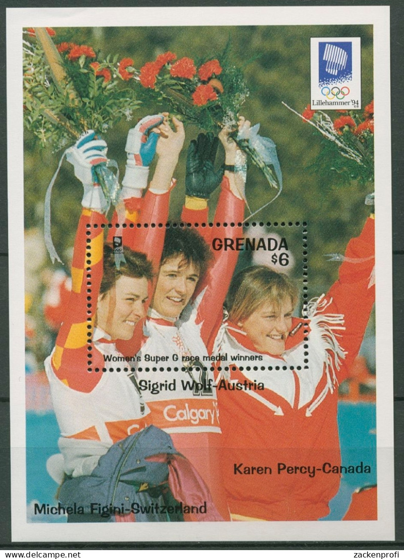 Grenada 1993 Olympia Lillehammer Skisport Block 337 Postfrisch (C94555) - Grenada (1974-...)