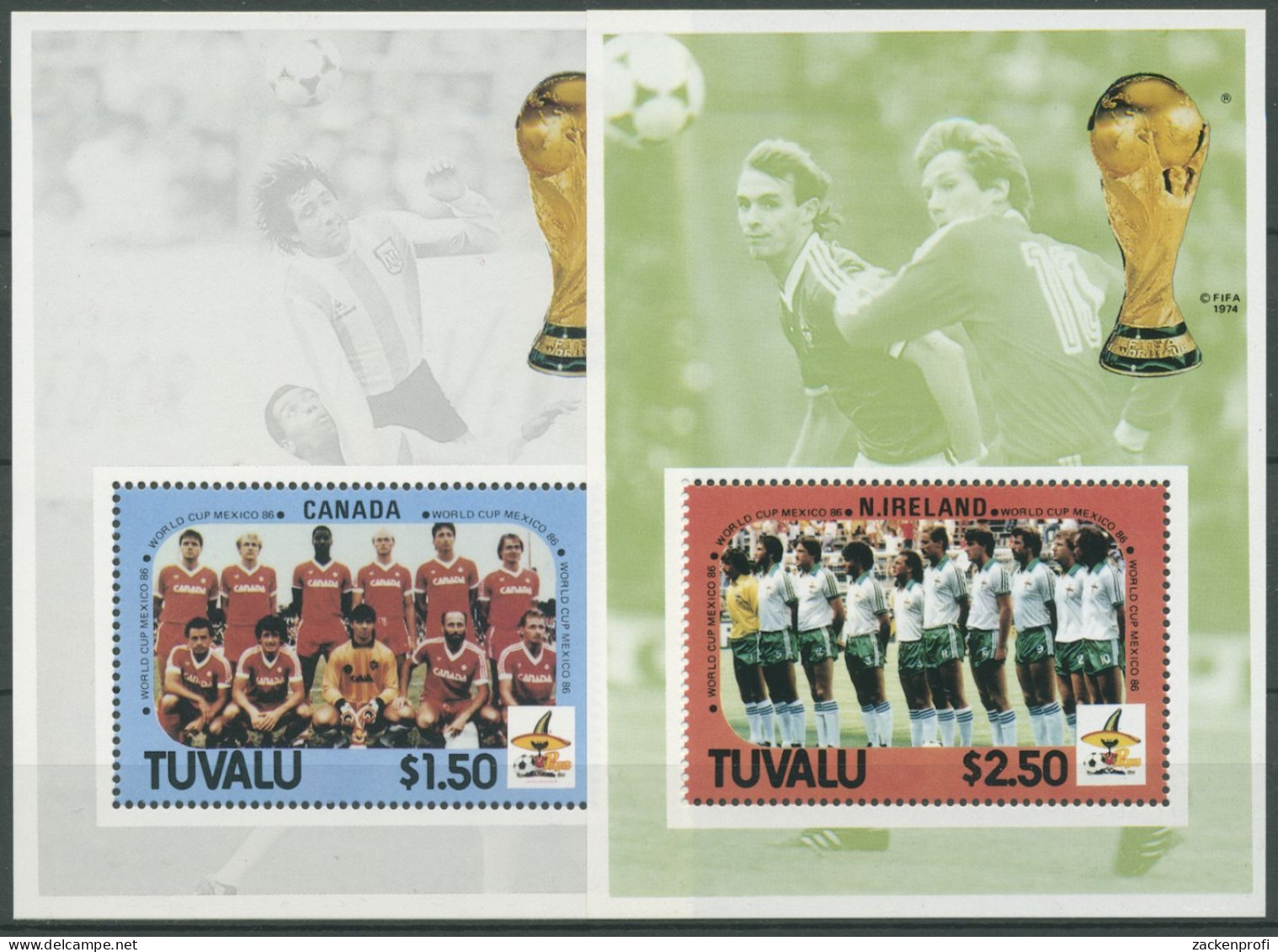 Tuvalu 1986 Fußball-Weltmeisterschaft Mexiko Block 16/17 Postfrisch (C28622) - Tuvalu