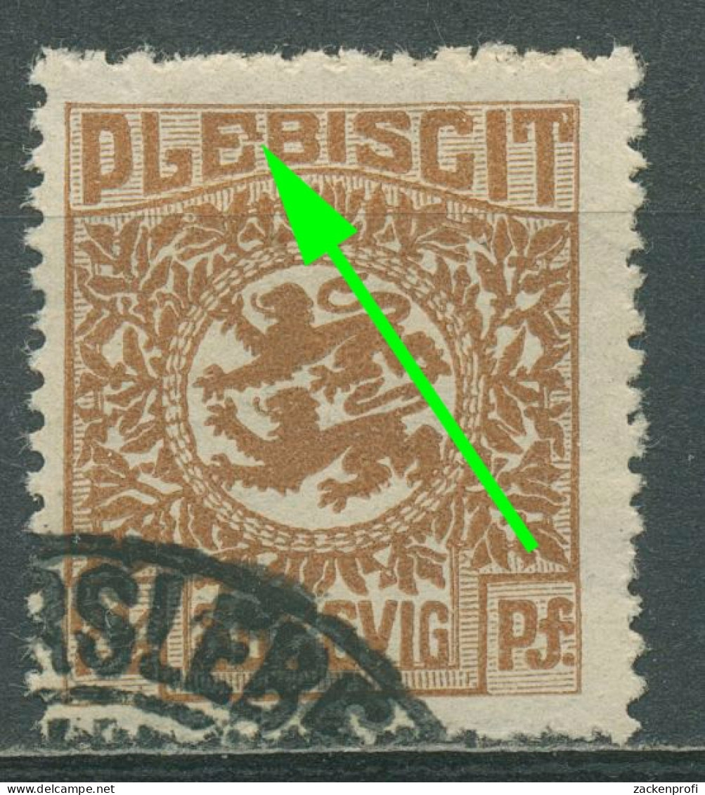 Schleswig 1920 Wappen Mit Plattenfehler 3 I Gestempelt - Otros & Sin Clasificación