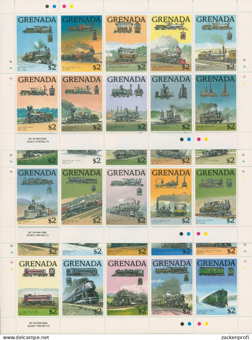 Grenada 1989 Lokomotiven Kleinbogen 1931/60 K Postfrisch (C94580) - Grenade (1974-...)