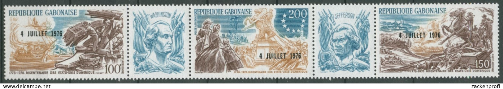 Gabun 1976 4. Juli 200 J. Unabhängigkeit Der USA 594/96 ZD Postfrisch (C27010) - Gabon (1960-...)