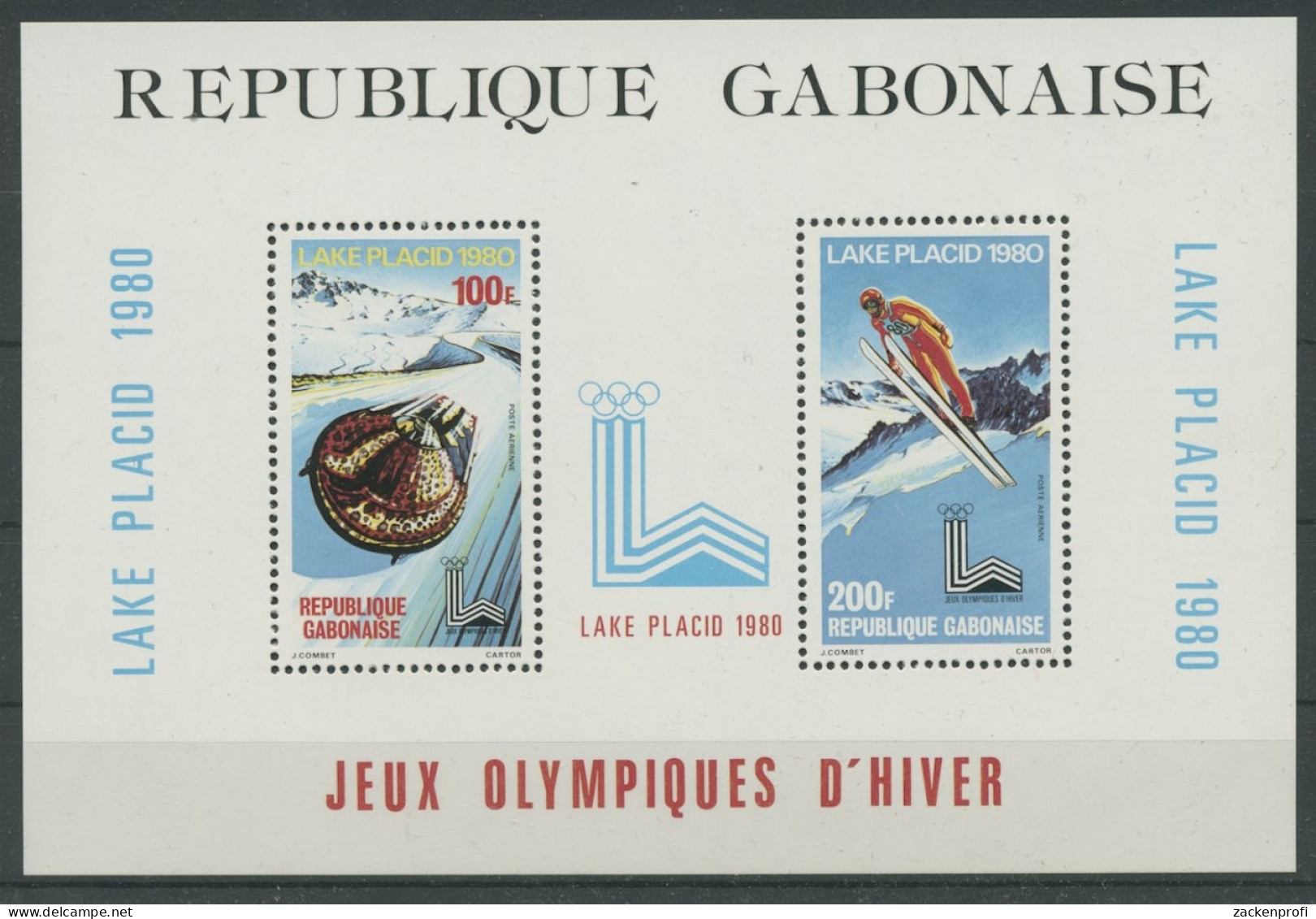 Gabun 1980 Olymp. Winterspiele Lake Placid Block 38 Postfrisch (C27122) - Gabon (1960-...)