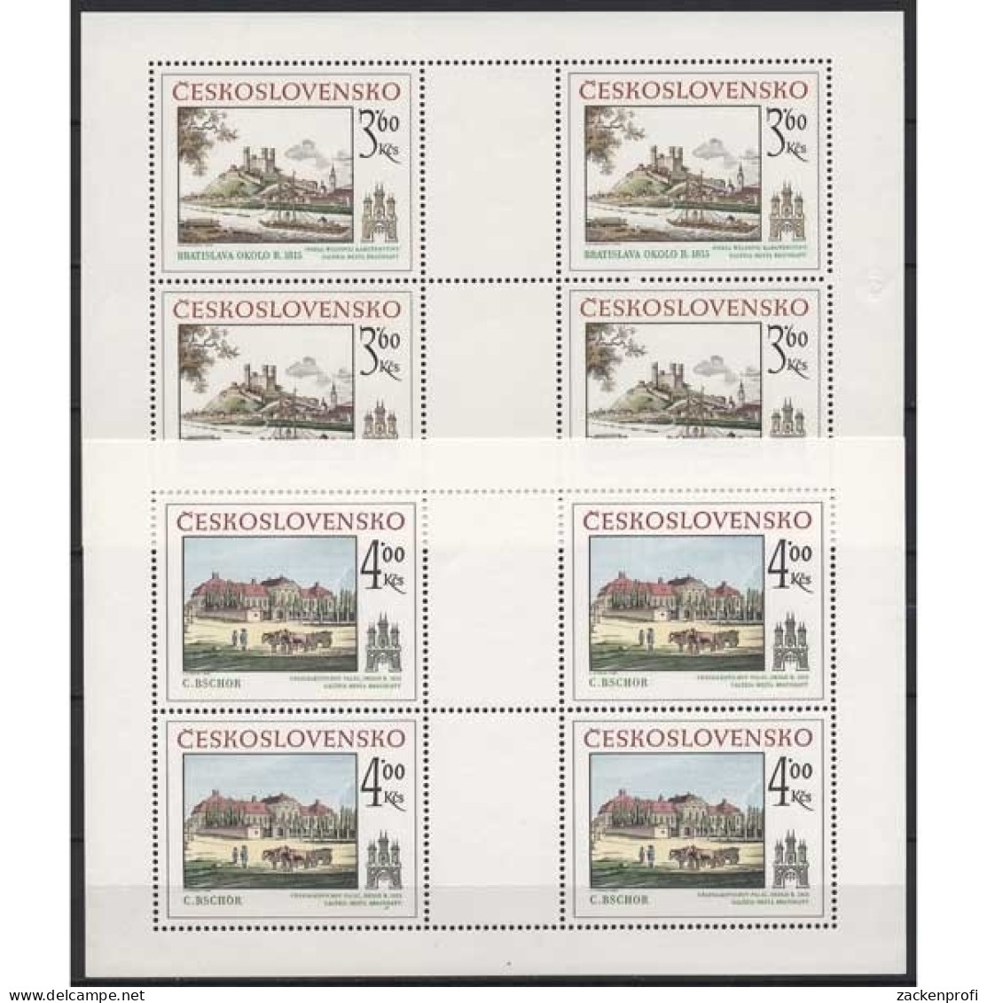 Tschechoslowakei 1981 Histor. Bratislava Kleinbg. 2622/23 K Postfrisch (C91884) - Blocs-feuillets