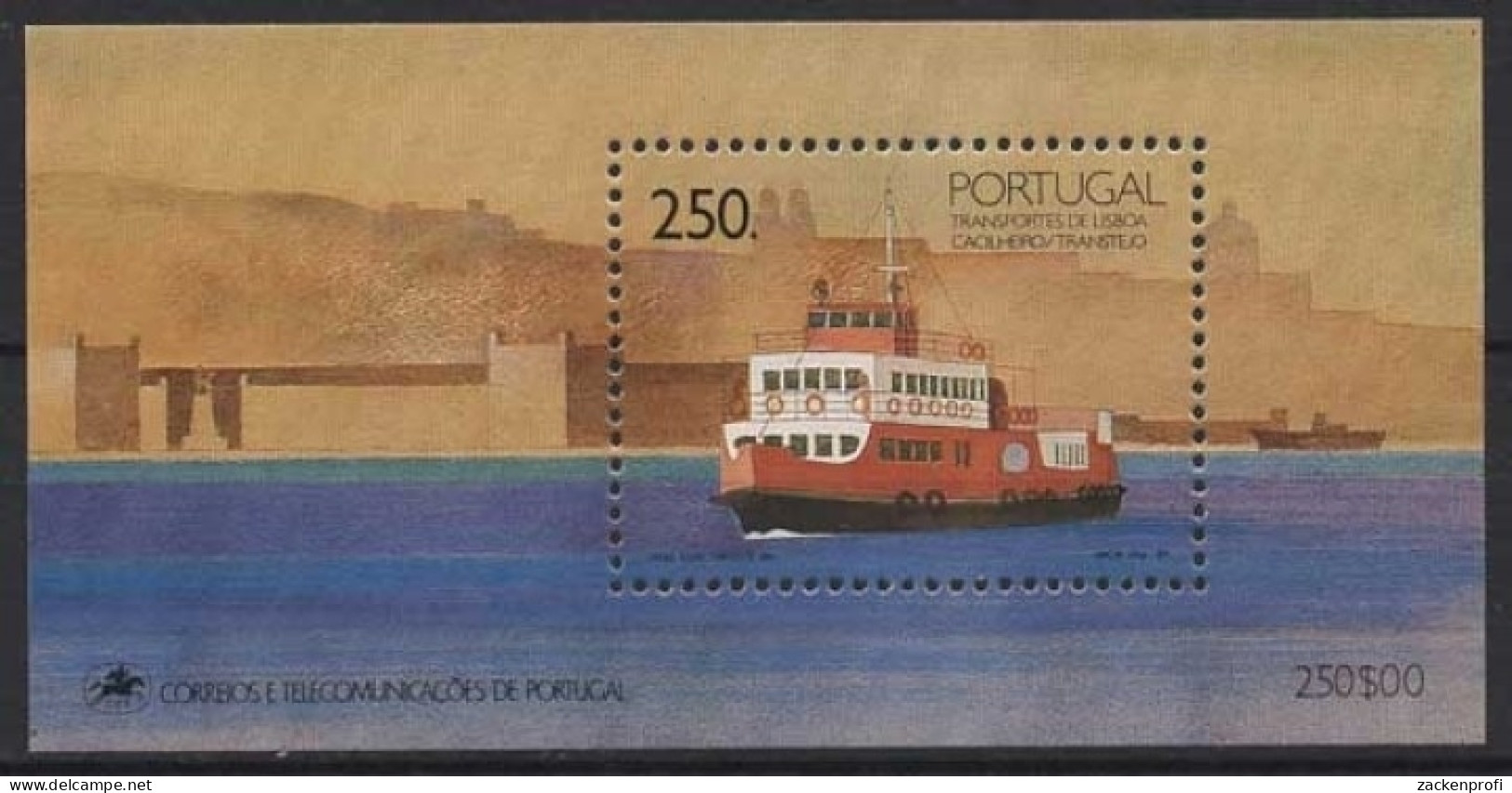 Portugal 1989 Transportmittel Fährschiff Block 65 Postfrisch (C91102) - Blocs-feuillets