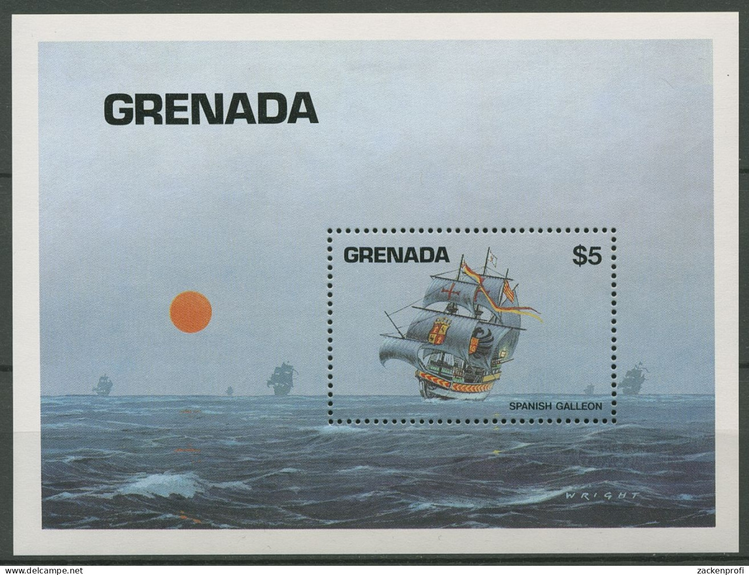 Grenada 1984 Schiffe Spanische Galeone Block 128 Postfrisch (C94540) - Grenade (1974-...)