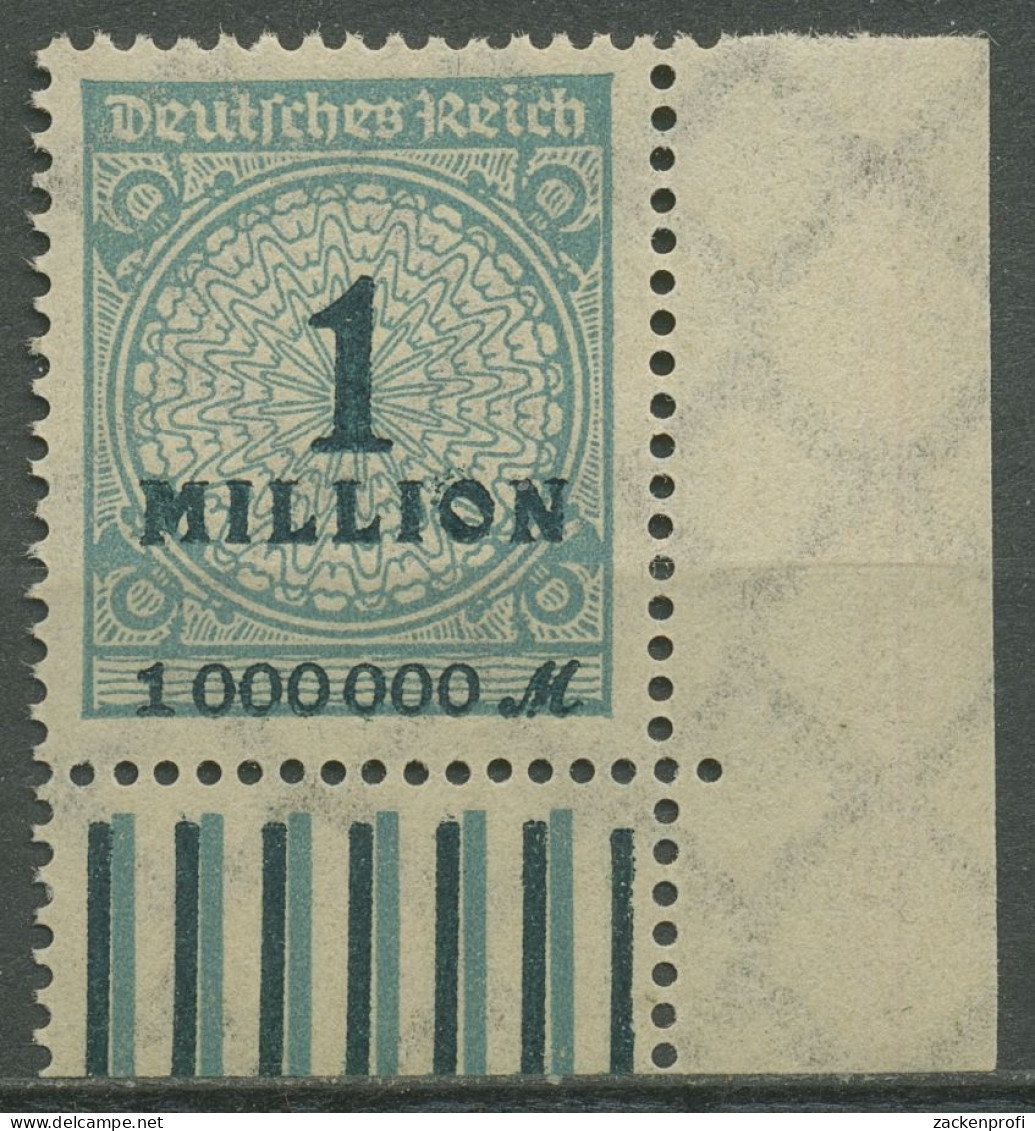 Deutsches Reich 1923 Korbdeckel Walze Ecke Unten Rechts 314 A W UR Postfrisch - Neufs