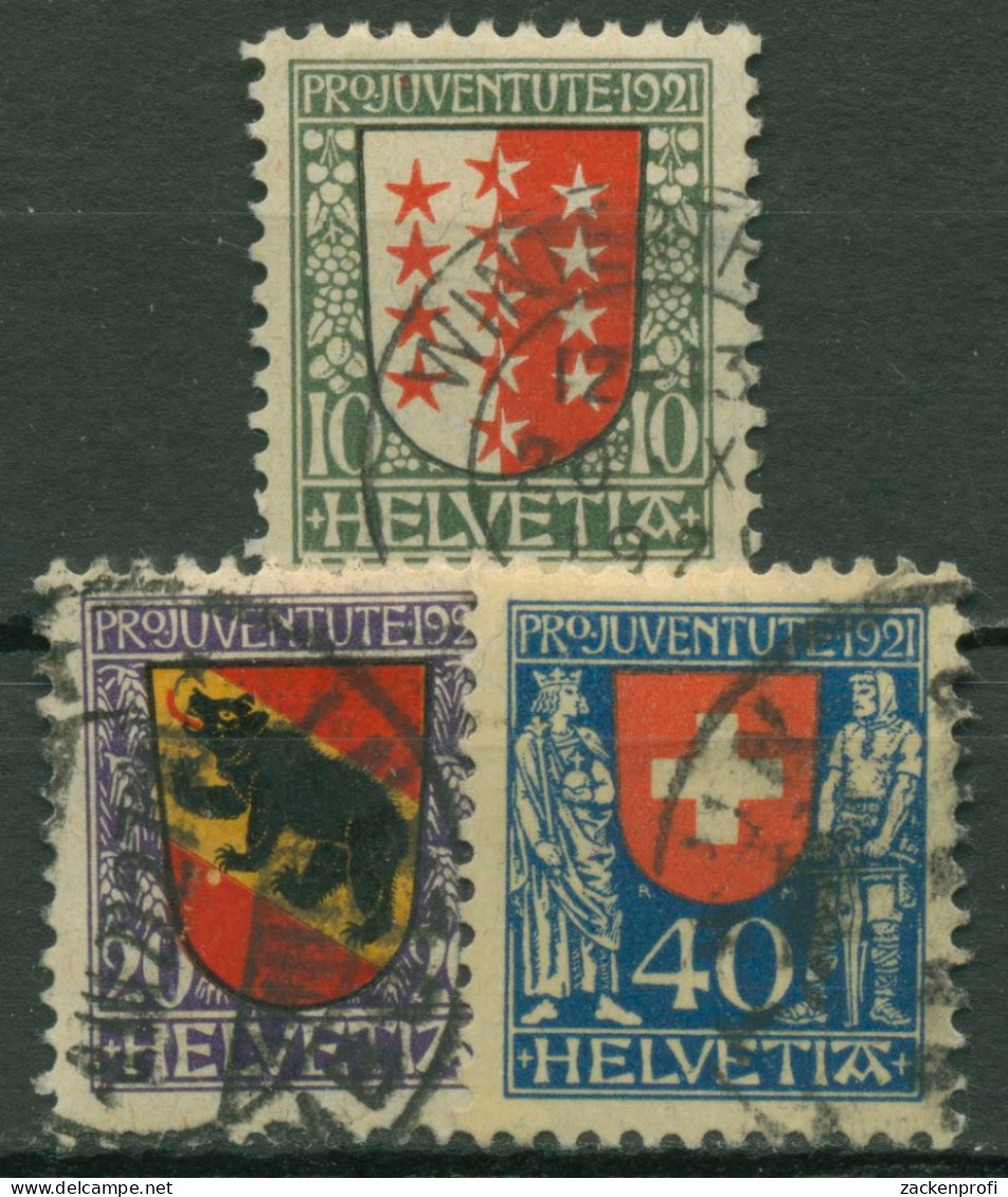 Schweiz 1921 Pro Juventute Wappen (IV) 172/74 Gestempelt - Gebraucht