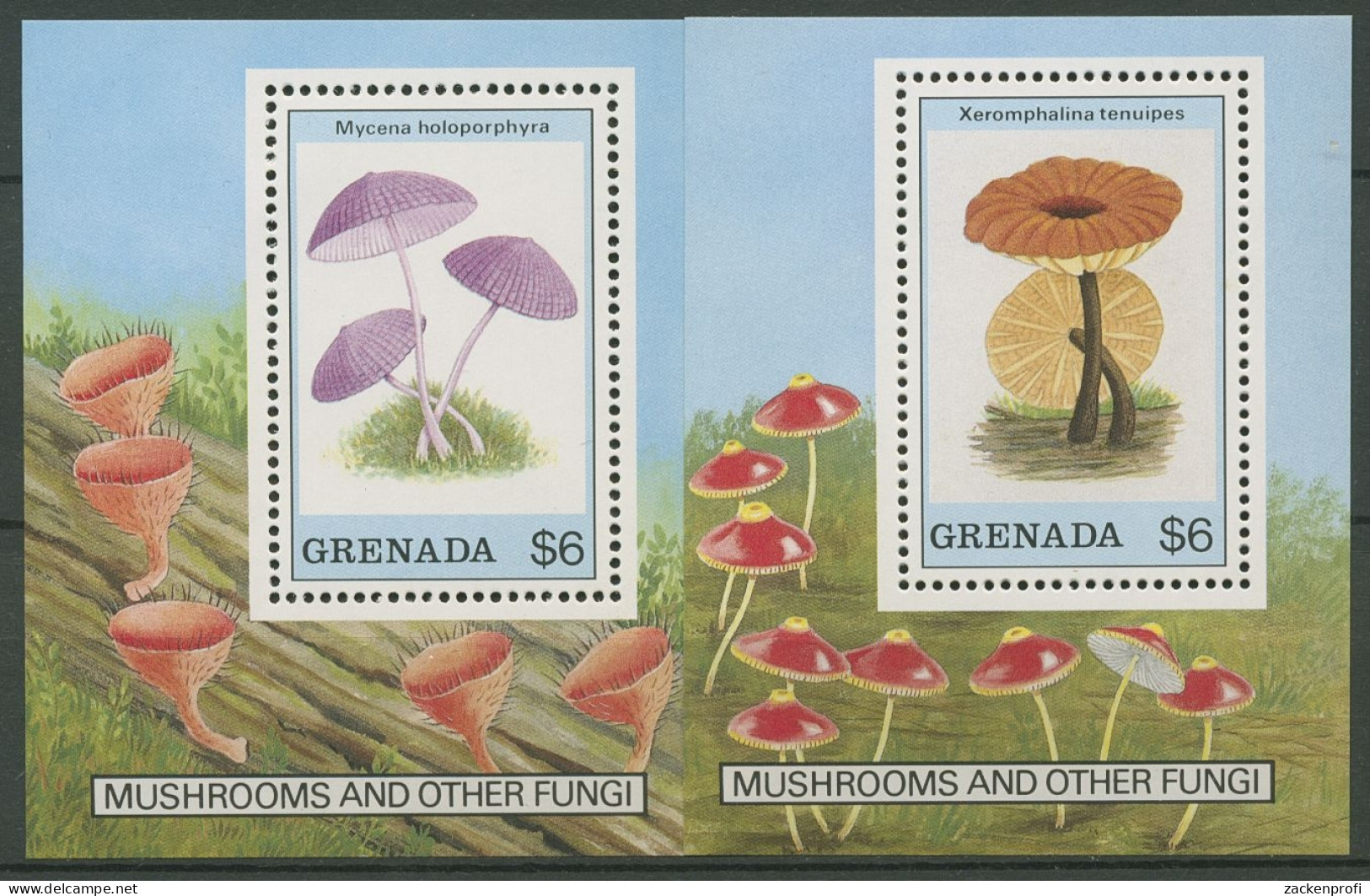 Grenada 1989 Pilze Block 227/28 Postfrisch (C94546) - Grenada (1974-...)