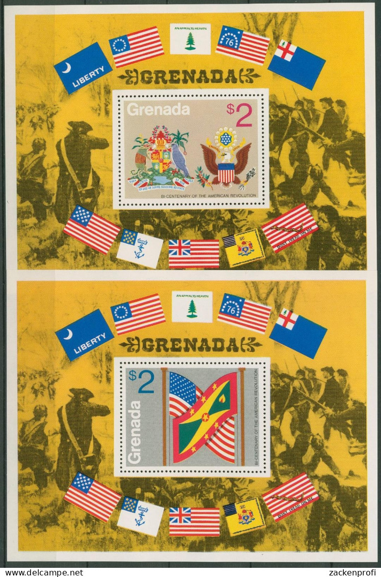 Grenada 1975 200 Jahre Unabhängigkeitserklärung USA Block 42/43 Postfr. (C94520) - Grenada (1974-...)