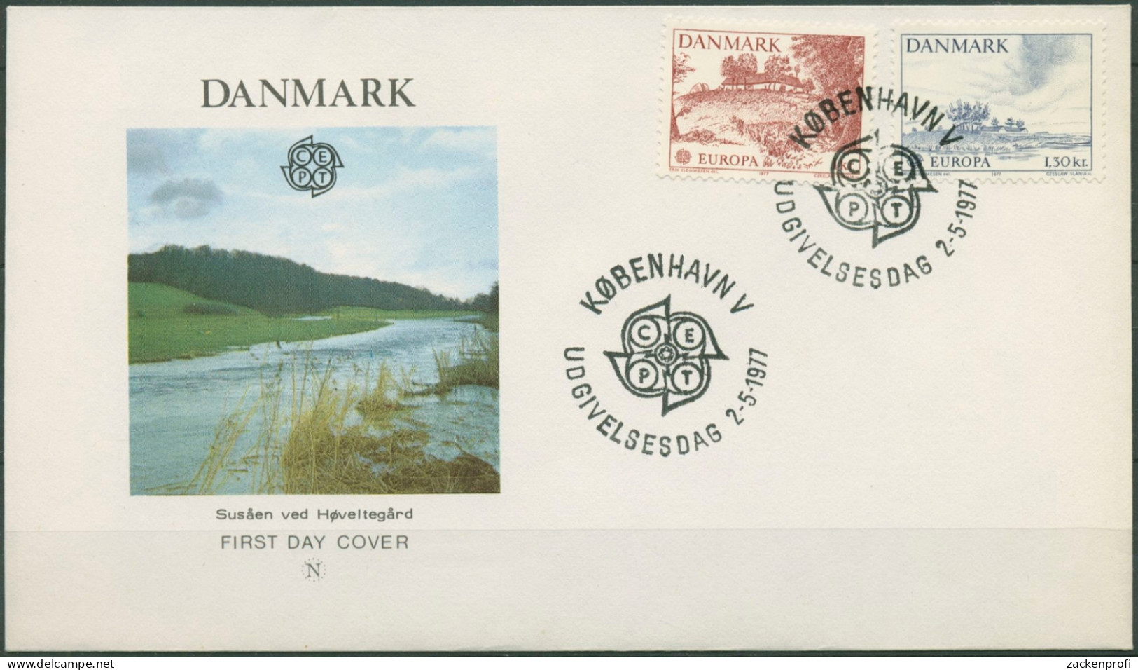 Dänemark 1977 Europa CEPT Landschaften Ersttagsbrief 639/40 FDC (X96611) - FDC