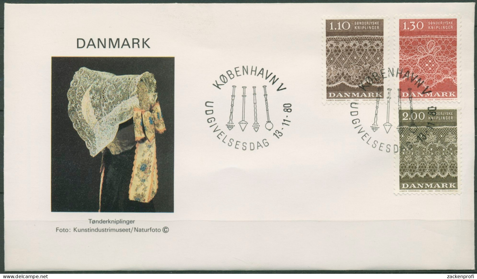 Dänemark 1980 Klöppelspitzen Ersttagsbrief 715/17 FDC (X96624) - FDC