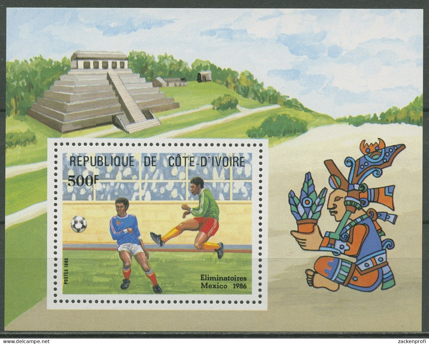 Elfenbeinküste 1985 Fußball-WM In Mexiko Block 27 Postfrisch (C29146) - Ivoorkust (1960-...)