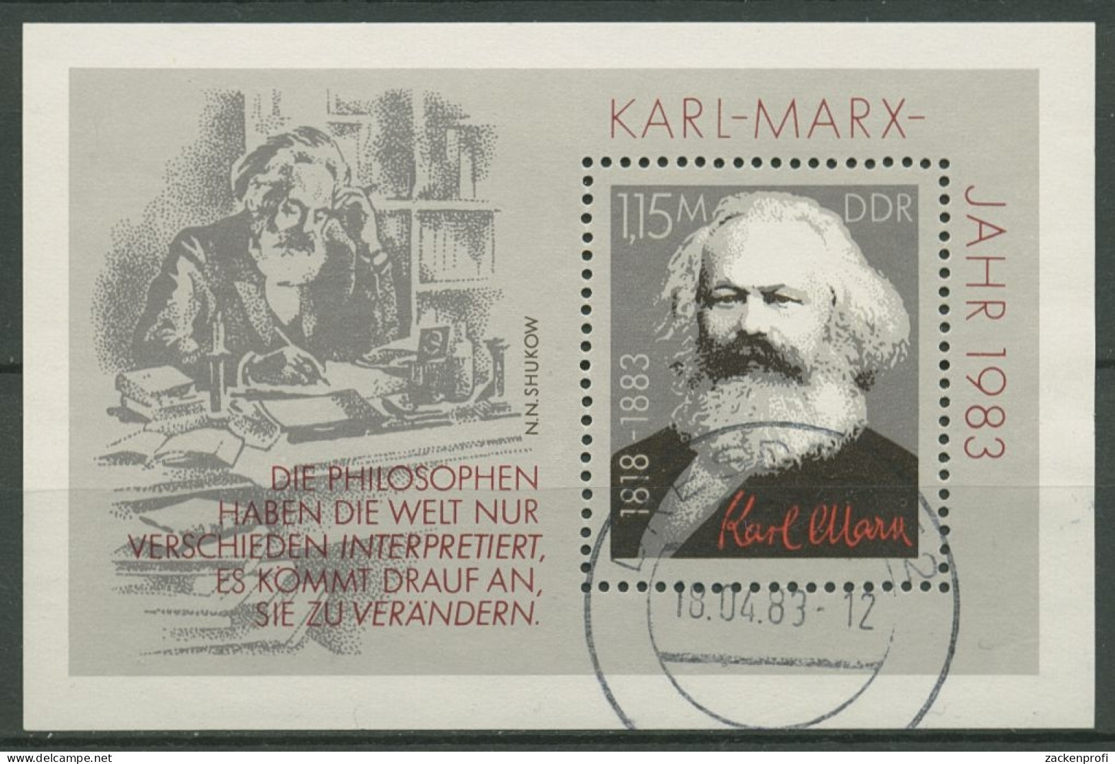 DDR 1983 Karl Marx Block 71 Gestempelt (C96852) - Sonstige & Ohne Zuordnung