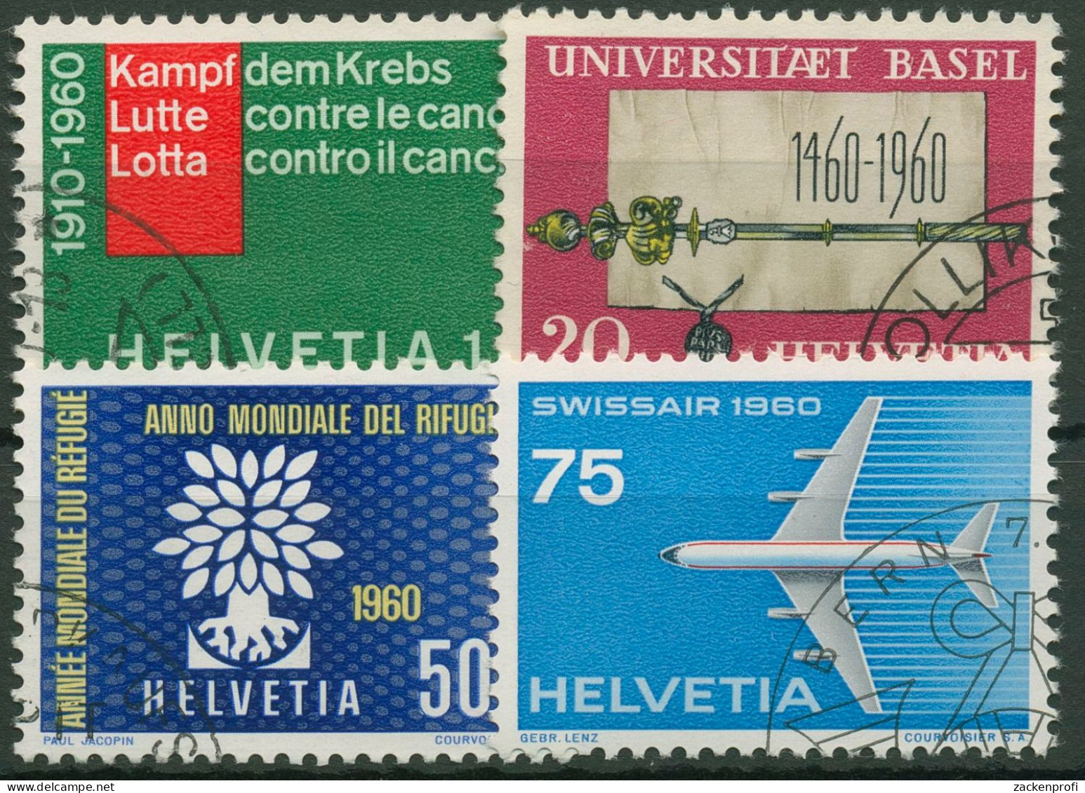 Schweiz 1960 Ereignisse Universität Basel Düsenflugzeug 692/95 Gestempelt - Used Stamps