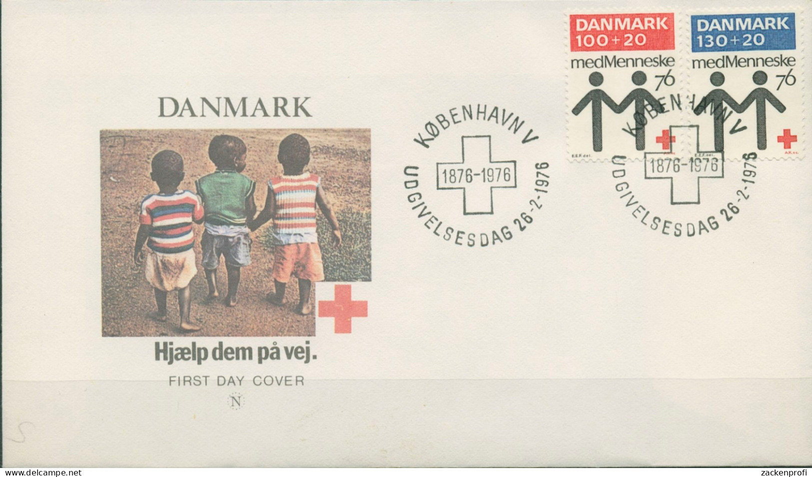 Dänemark 1976 Rotes Kreuz Ersttagsbrief 615/16 FDC (X96607) - FDC