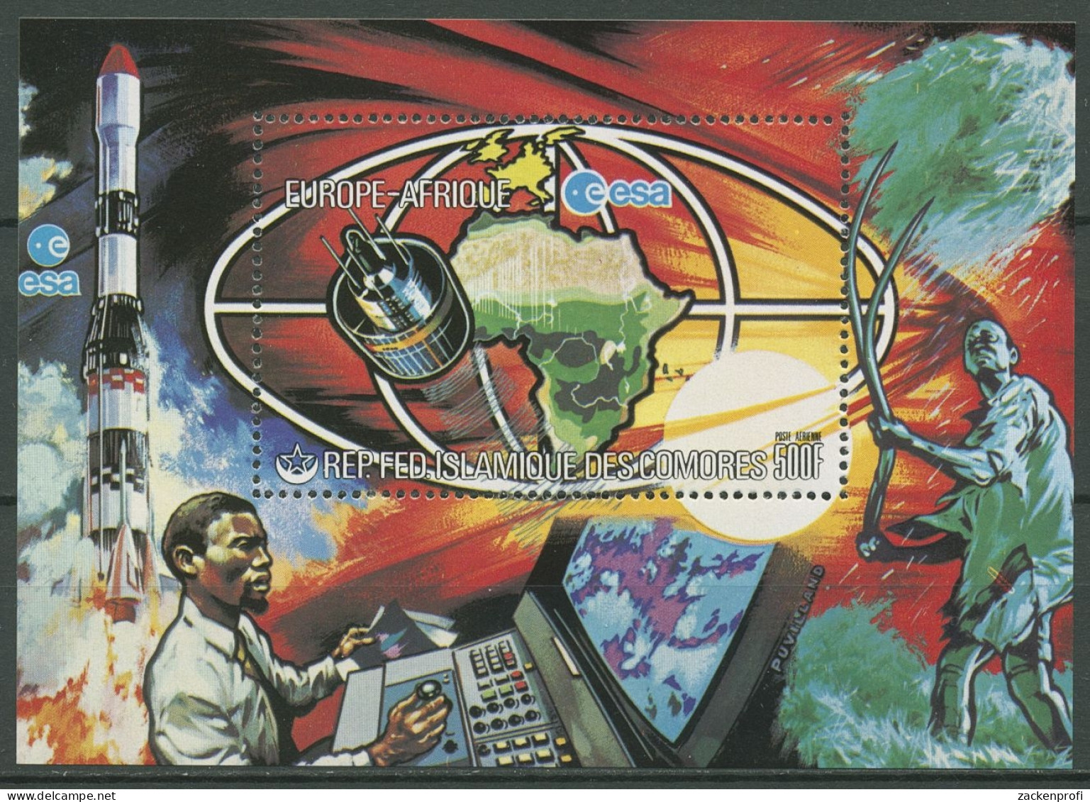 Komoren 1978 Raumfahrt Meteosat Block 183 A Postfrisch (C29791) - Comoros