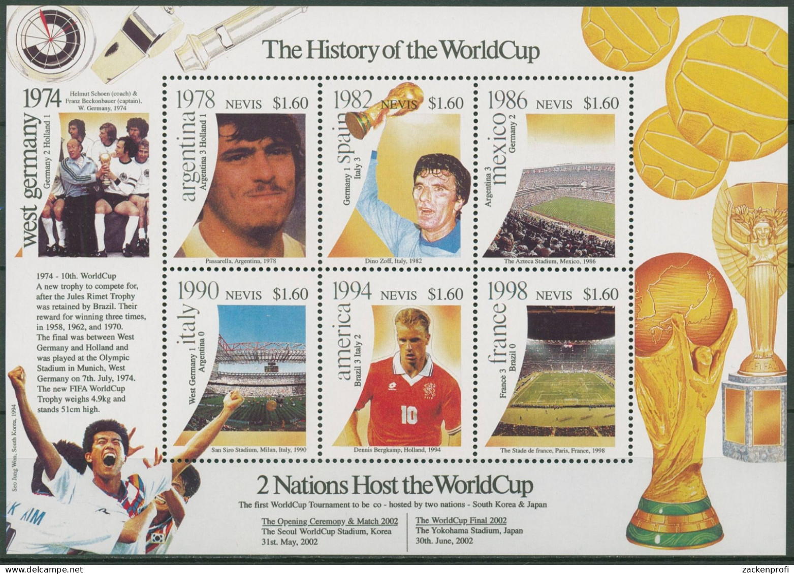 Nevis 2001 Fußball-WM Japan Südkorea Endspiele 1747/52 K Postfrisch (C97292) - St.Kitts Und Nevis ( 1983-...)