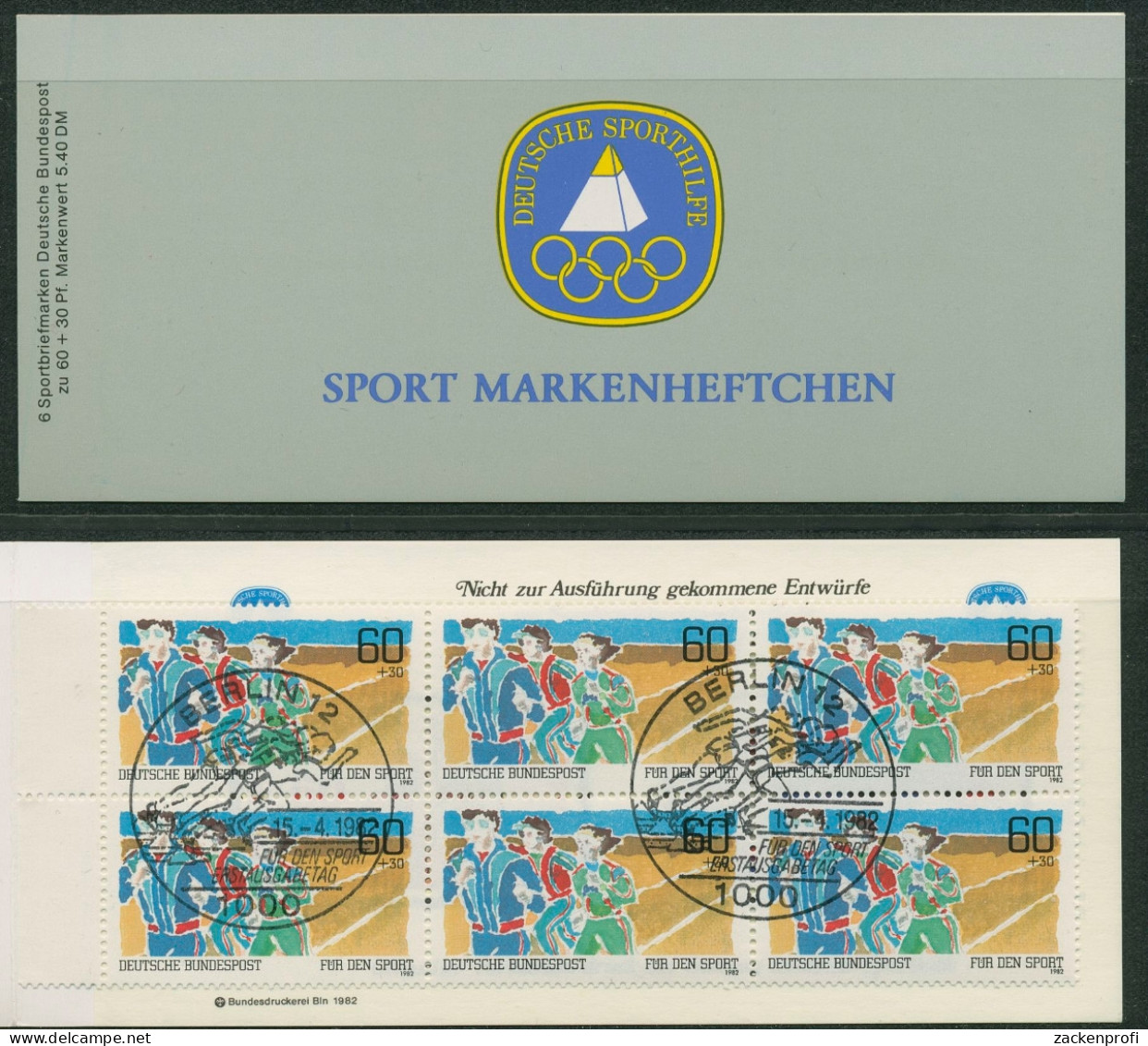 Bund Deutsche Sporthilfe 1982 Markenheftchen SMH 4 (1127) SST BERLIN (C19600) - Sonstige & Ohne Zuordnung